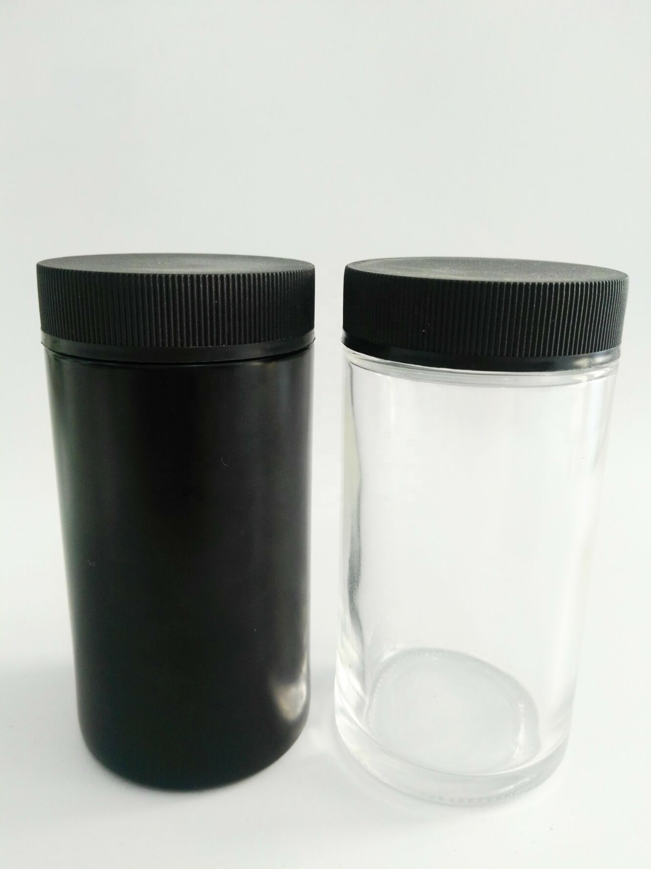 4oz Clear Glass Jar Bottle with child resistant cap for weed flower storage container