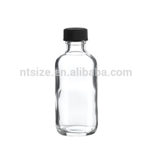 4oz Clear boston round glass bottle