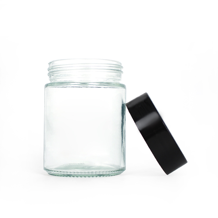 4oz Cylinder Transparent Glass Jar For Cosmetic Packing