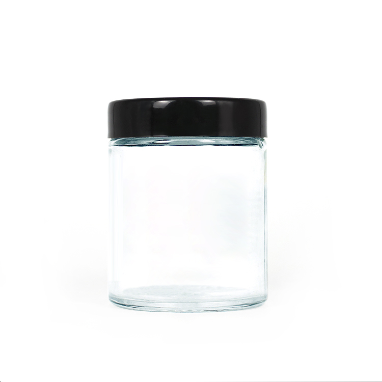 4oz Cylinder Transparent Glass Jar For Cosmetic Packing