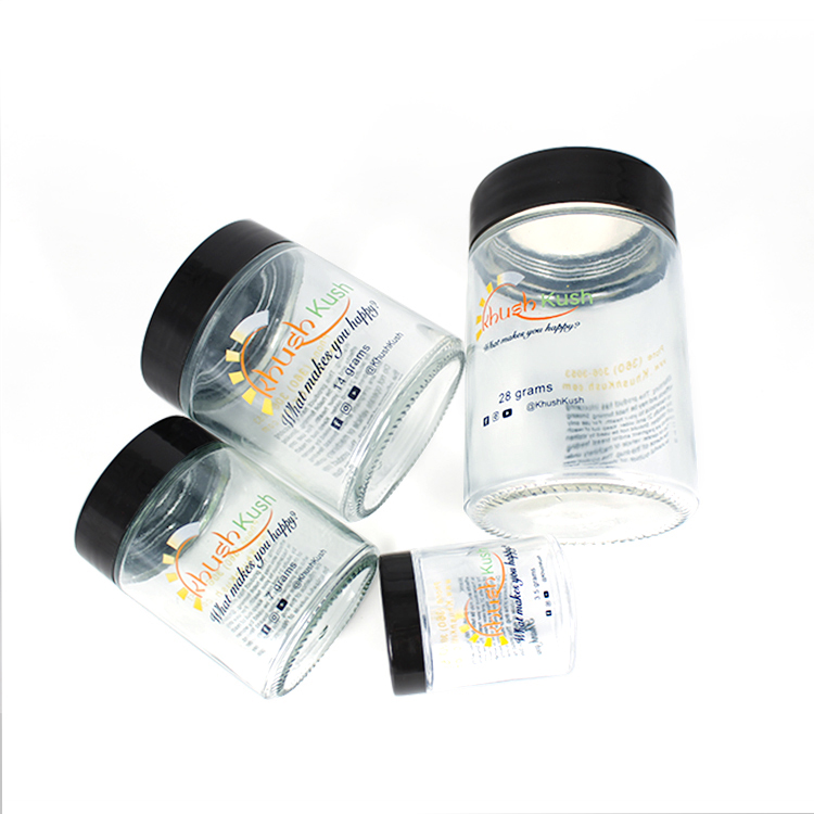 4oz Cylinder Transparent Glass Jar For Cosmetic Packing