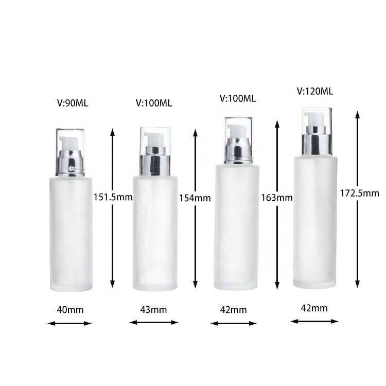 4oz Empty Luxury Cosmetic Cream Containers 120ml Clear Glass Lotion Bottles For Skin Care