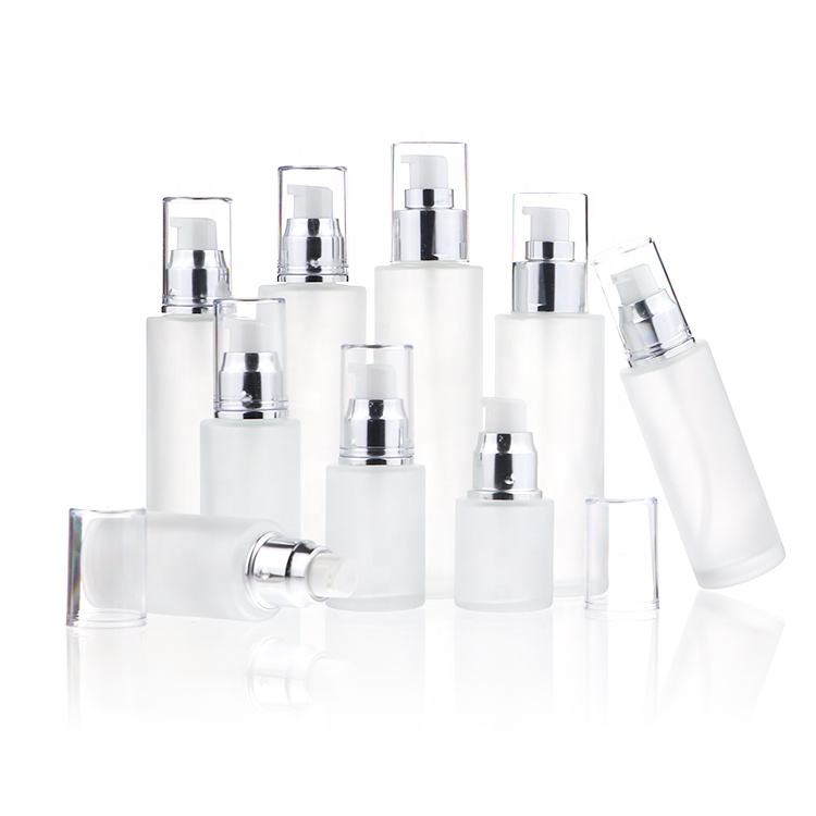 4oz Empty Luxury Cosmetic Cream Containers 120ml Clear Glass Lotion Bottles For Skin Care