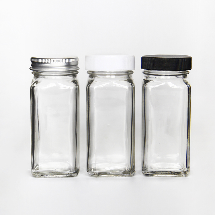 4oz Empty Square Spice Bottles Shaker Lids and Airtight Metal Caps Chalk Marker and Silicone Collapsible Funnel Included