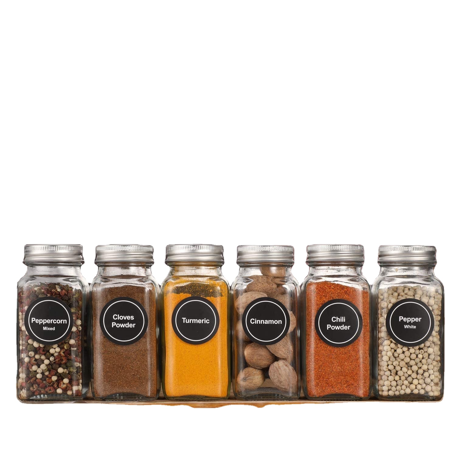 4oz Empty Square Spice Containers with Shaker Lids and Airtight Metal Caps