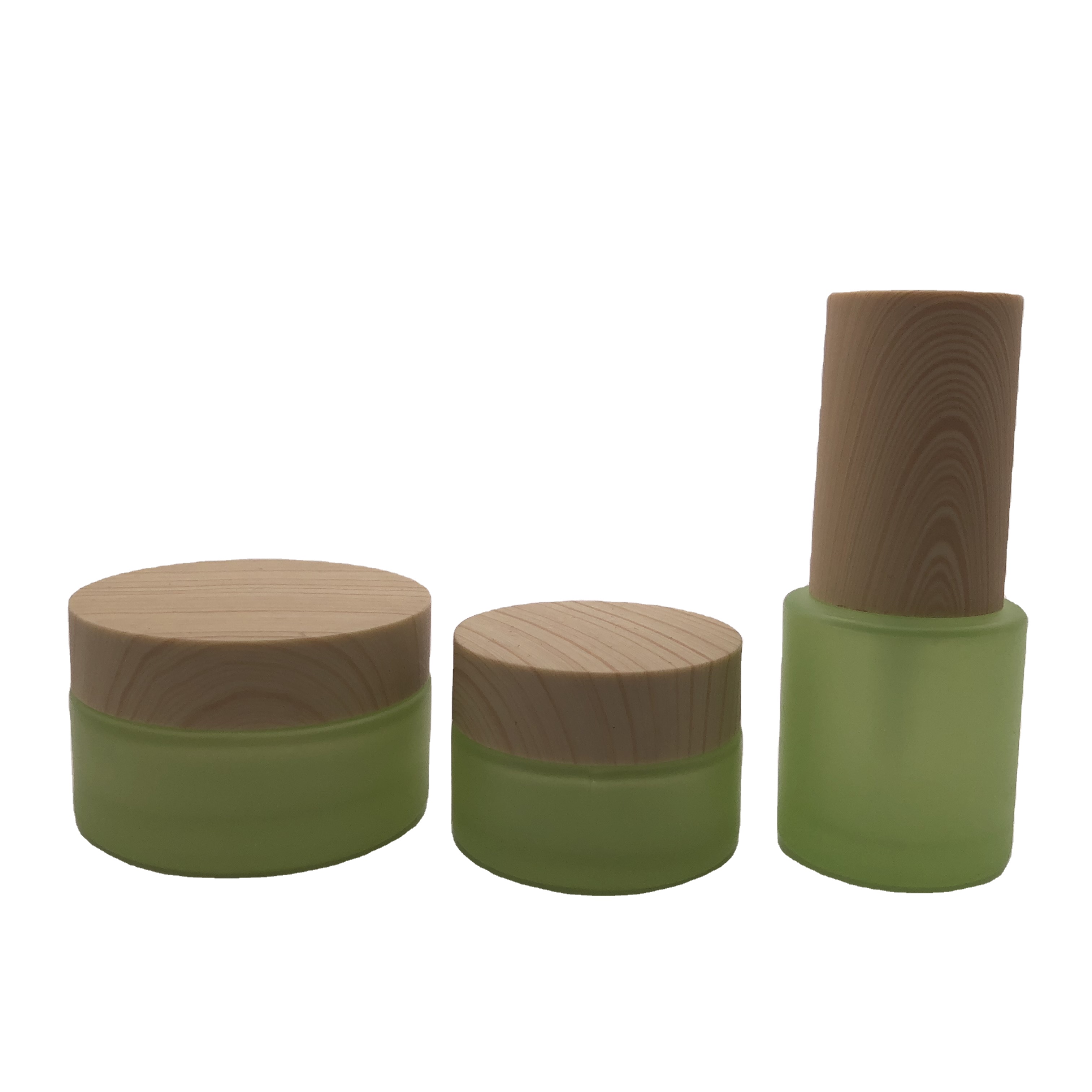 4oz Frosted Green Glass Jar With Bamboo Lids