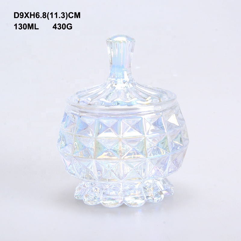 4oz Iridescent Color Mini Glass Candy Jar