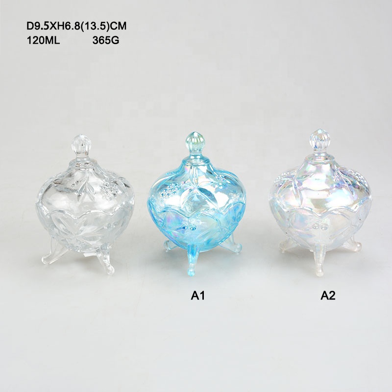 4oz Iridescent Color Mini Glass Candy Jar