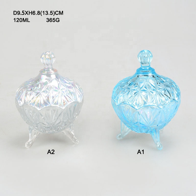 4oz Iridescent Color Mini Glass Candy Jar