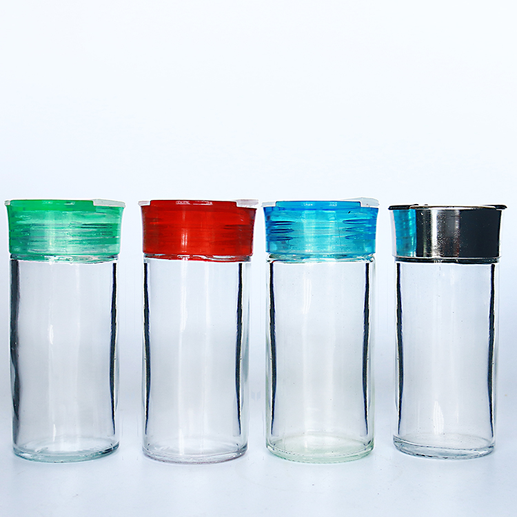 4oz Round Glass Shaker Jar with Double Flap Top Lid