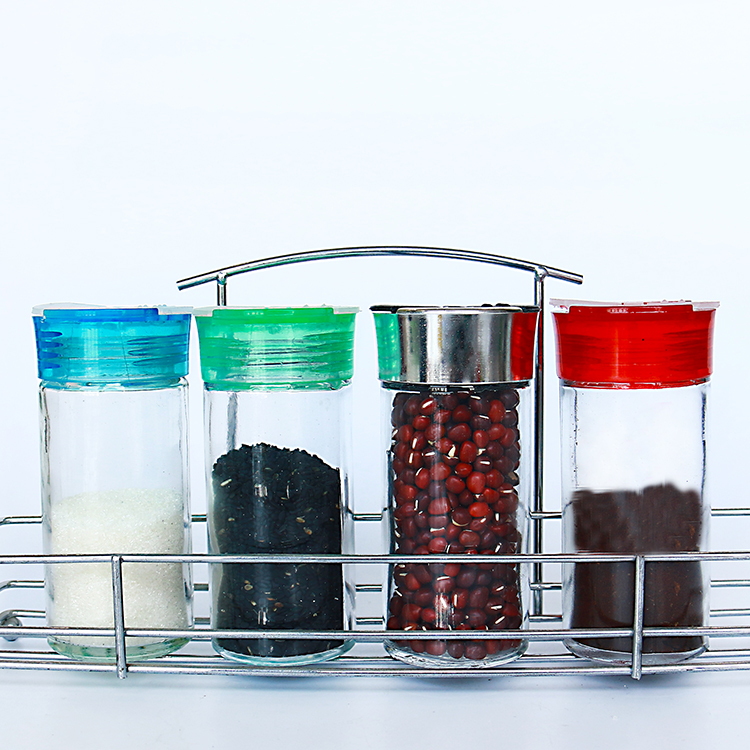4oz Round Glass Shaker Jar with Double Flap Top Lid