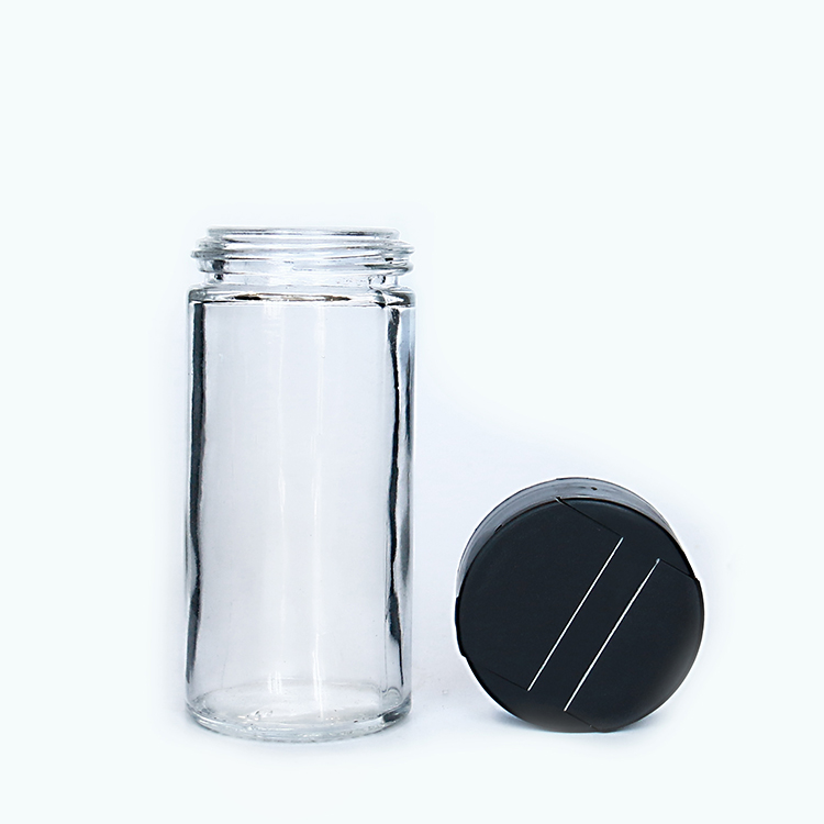 4oz Round Glass Shaker Jar with Double Flap Top Lid