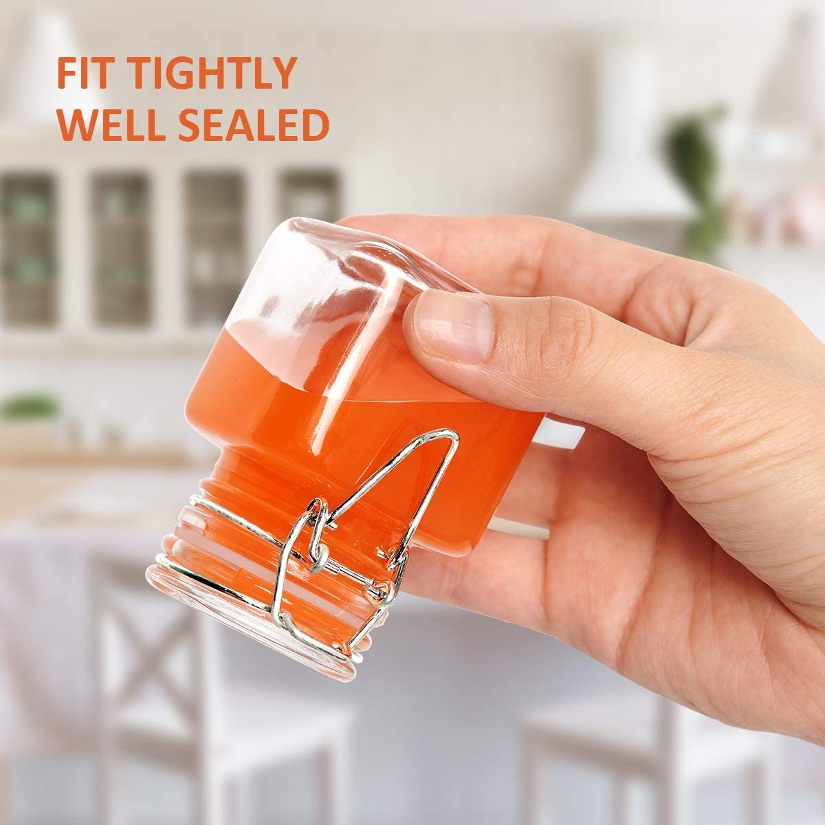 4oz Small clear glass jar with hermetic lid for spice storage