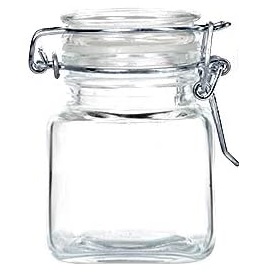 4oz Small glass jar with airtight clip lid for spice