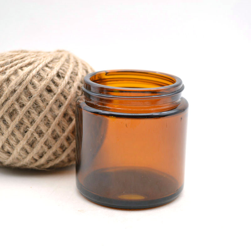 4oz Straight Sided Amber Glass Jars for Cosmetic and candles