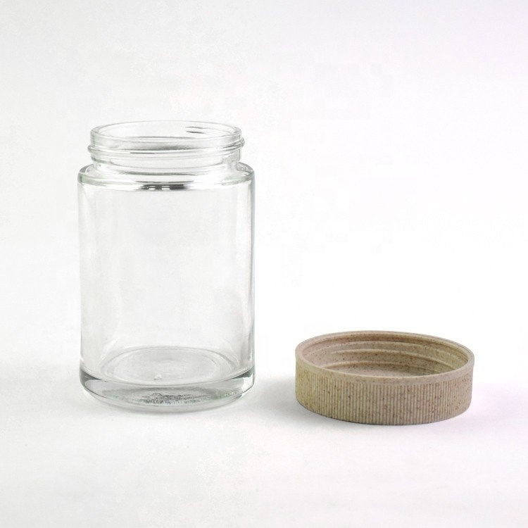 4oz biodegradable cap glass jar for hemp flower and food