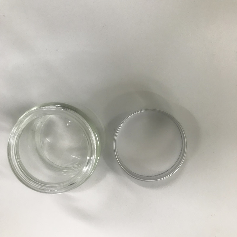 4oz clear straight side glass jar with aluminum lid for food storage