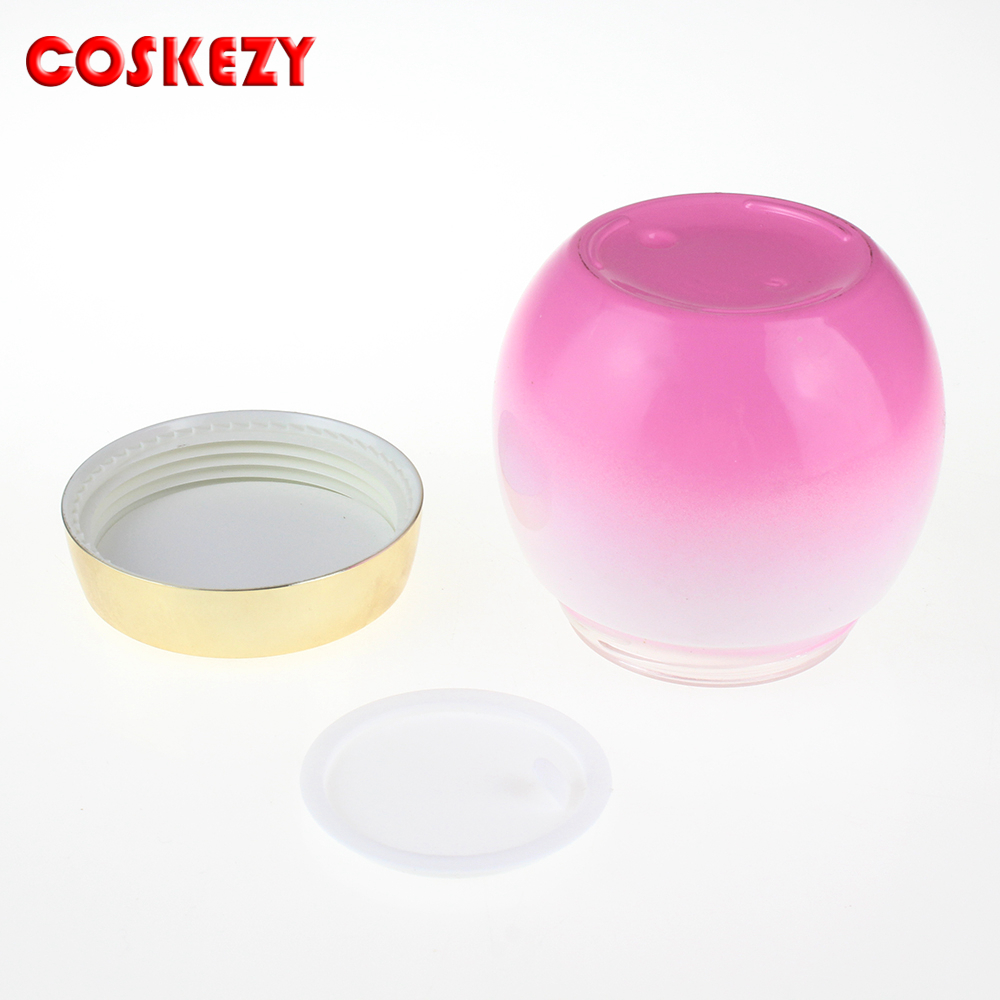 4oz cosmetic jar with gold aluminium cream jar, Pink glass jar cosmetic packaging for cream