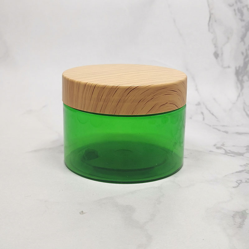 4oz custom green plastic jar bamboo water transfer plastic lid 120ml pet jar
