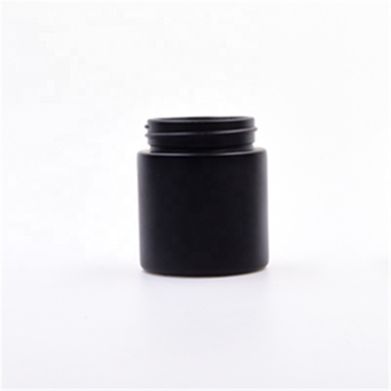 4oz custom logo size black empty round cosmetic jars 120ml cbd flower packaging candle holder child proof glass jars and bottles