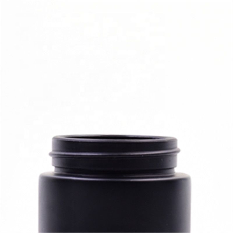 4oz custom logo size black empty round cosmetic jars 120ml cbd flower packaging candle holder child proof glass jars and bottles