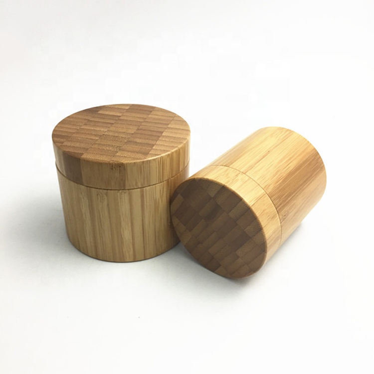 4oz empty bamboo outside PET cosmetic jar for personal care