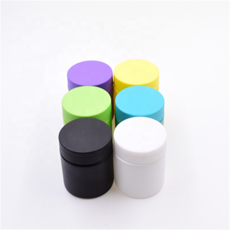 4oz emulsion side up matte custom black white green blue purple hemp jars airtight cosmetic weed jar child resistant glass jar