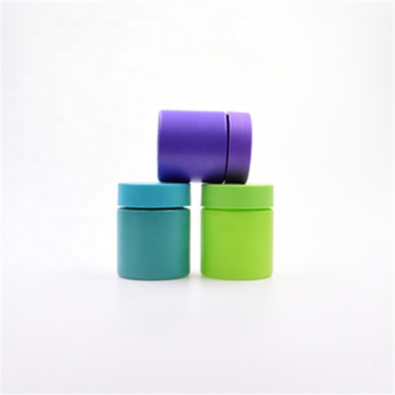 4oz emulsion side up matte custom black white green blue purple hemp jars airtight cosmetic weed jar child resistant glass jar