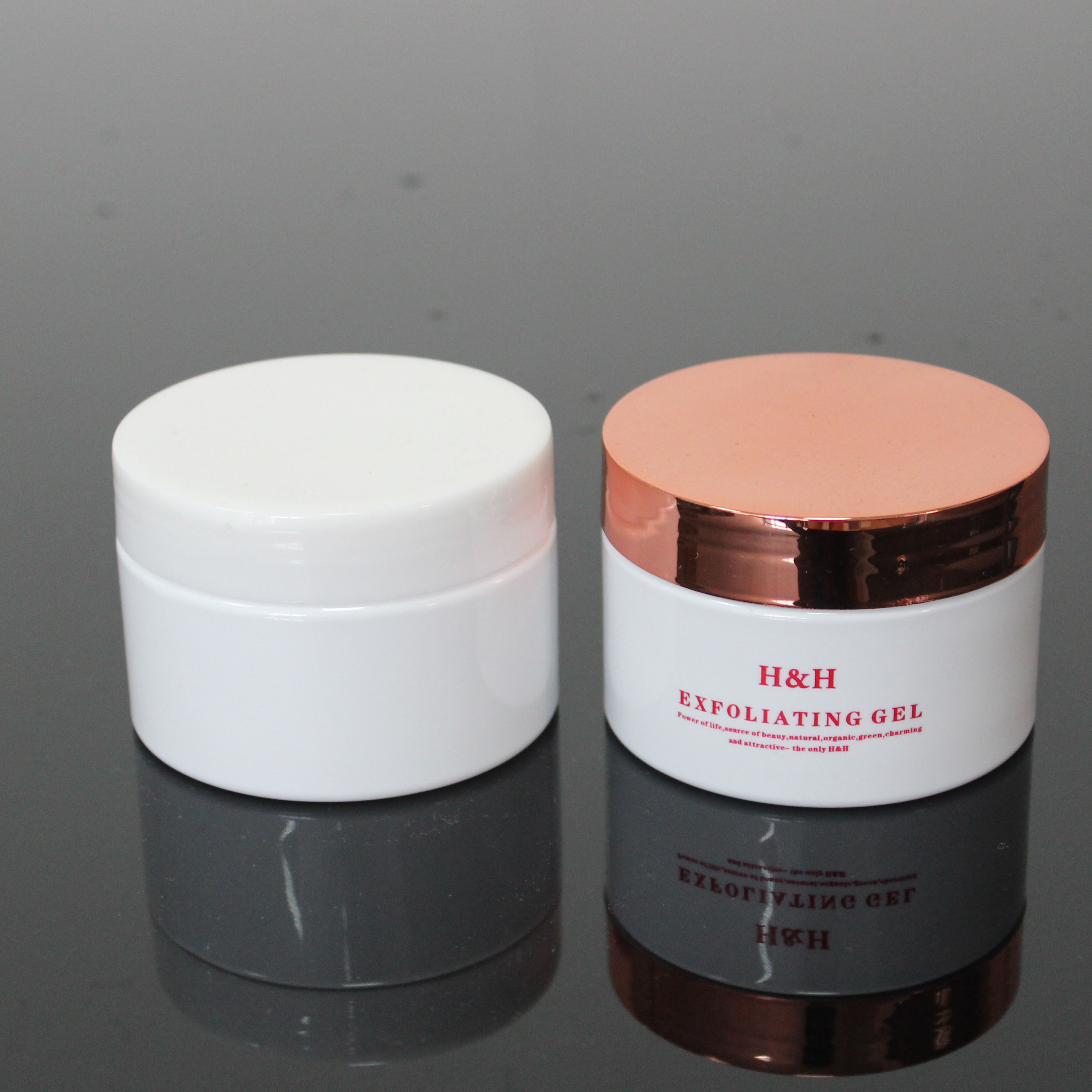 4oz frosted plastic cosmetic body scrub jars