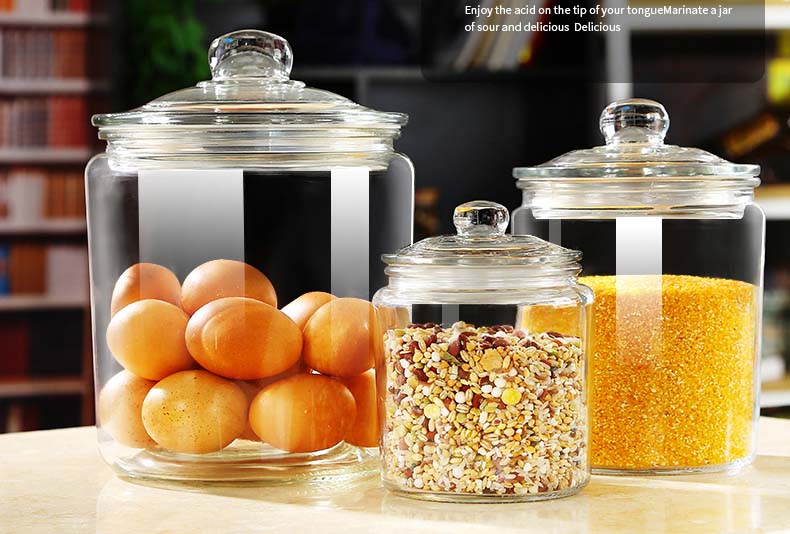 4pc Canister Sets For Kitchen Counter Glass Jars With Lids Serving Grains Eggs Nuts Tea