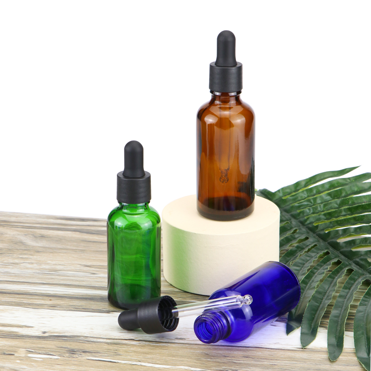 5 10 15 20 30 50 100 ml Clear Amber Black Glass Cosmetic Essential Oil Dropper Bottle for Emulsion Serums