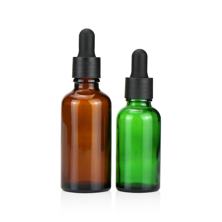 5 10 15 20 30 50 100 ml Clear Amber Black Glass Cosmetic Essential Oil Dropper Bottle for Emulsion Serums