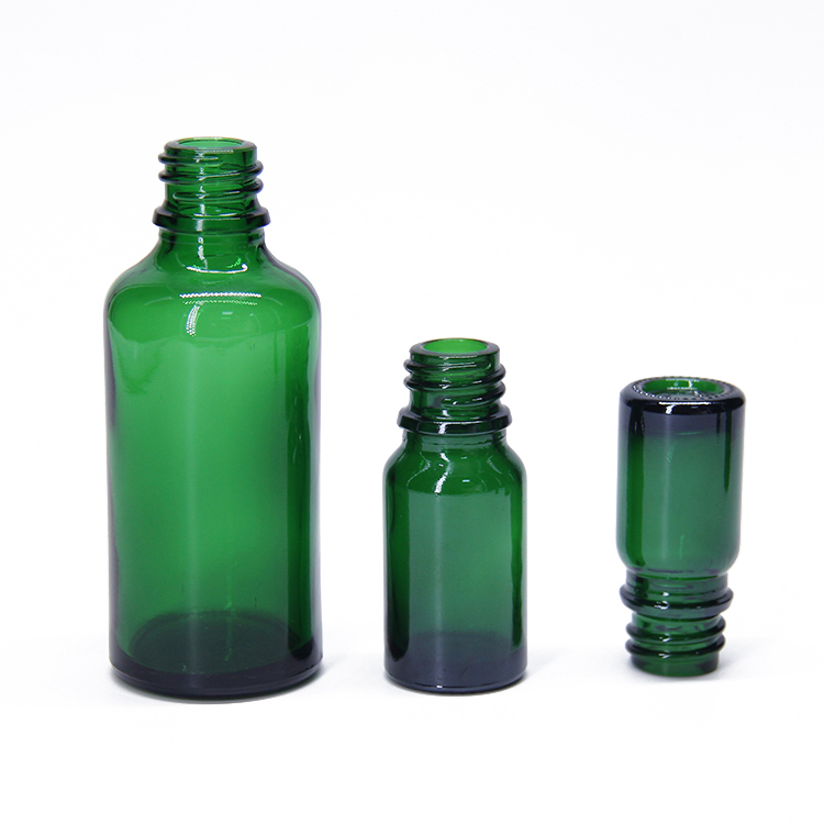 5, 10,15, 20, 30, 50, 100 ml Green essential oil/ vape/ olive oil/ perfume glass bottles with caps