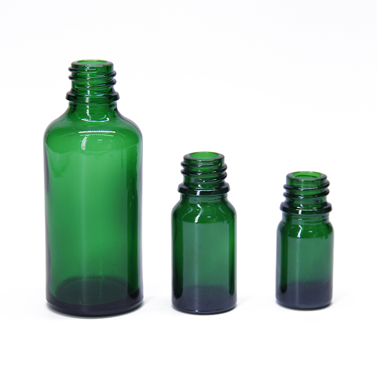 5, 10,15, 20, 30, 50, 100 ml Green essential oil/ vape/ olive oil/ perfume glass bottles with caps