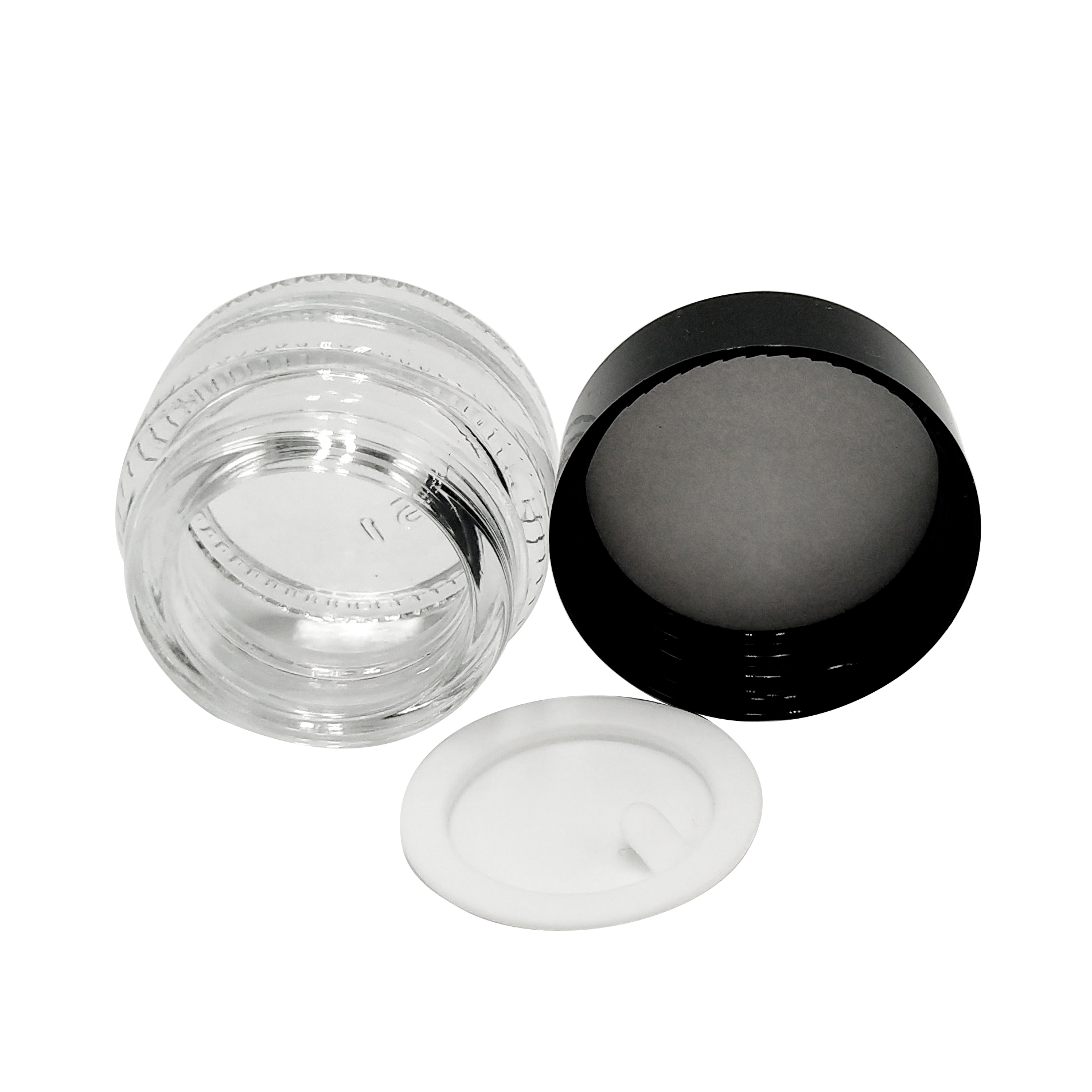 5/10/15/20/30/50/100G clear glass jars with aluminum black lid for skin care cream