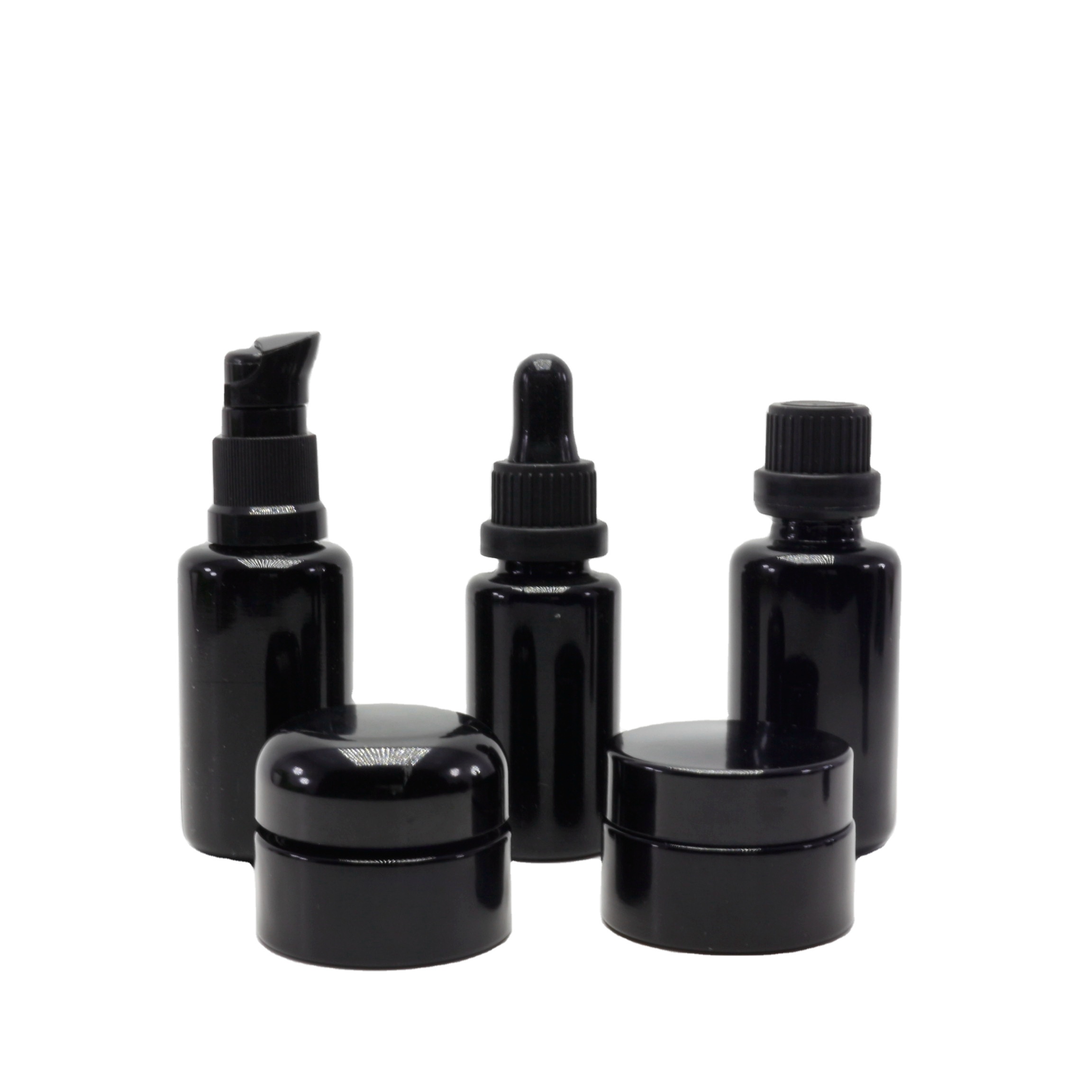 5 10 15 20 30 50 60 100 ml child proof dropper bottle violet glass cosmetic for UV protection jar VB-165AN