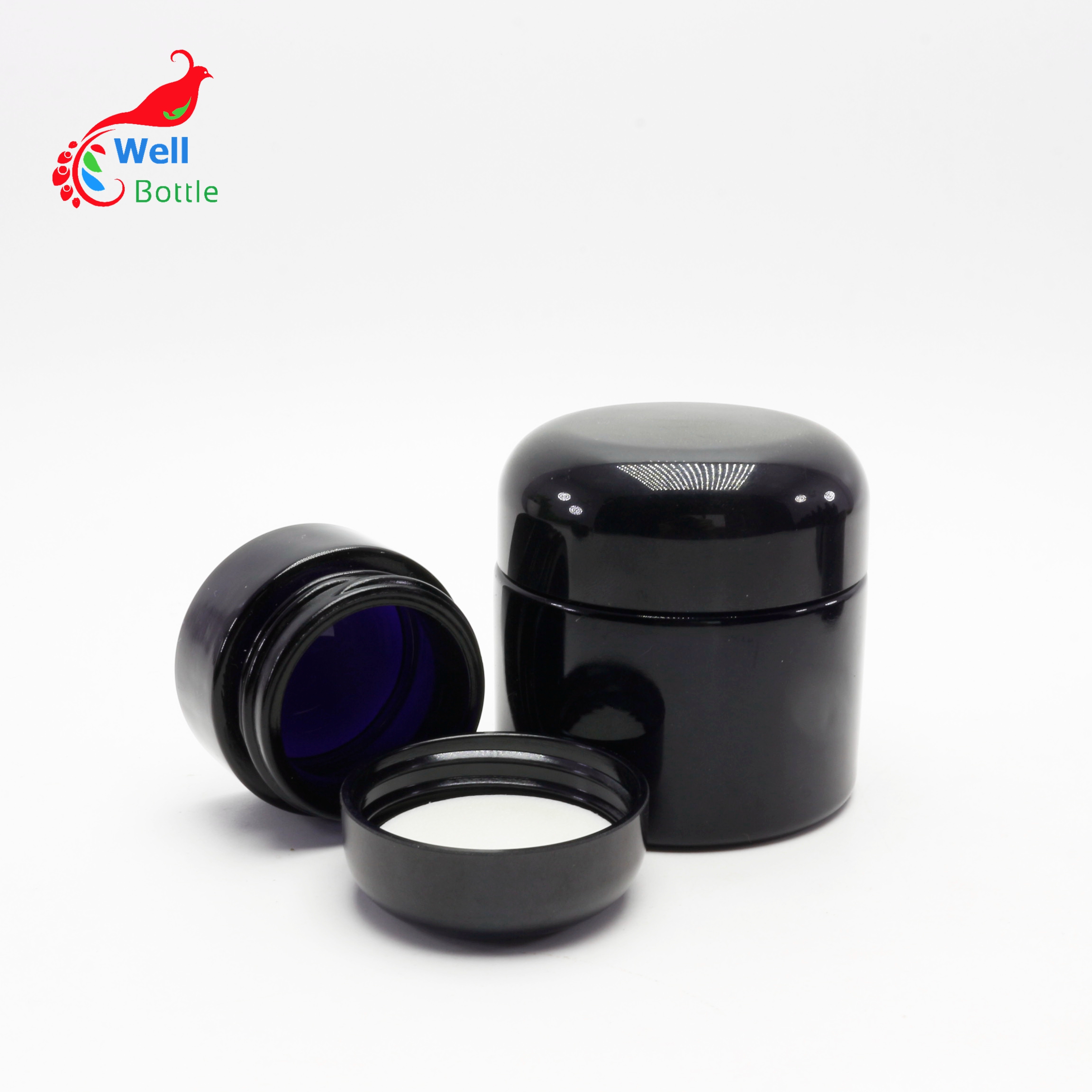 5 10 15 20 30 50 60 100 ml child proof dropper bottle violet glass cosmetic for UV protection jar VB-165AN