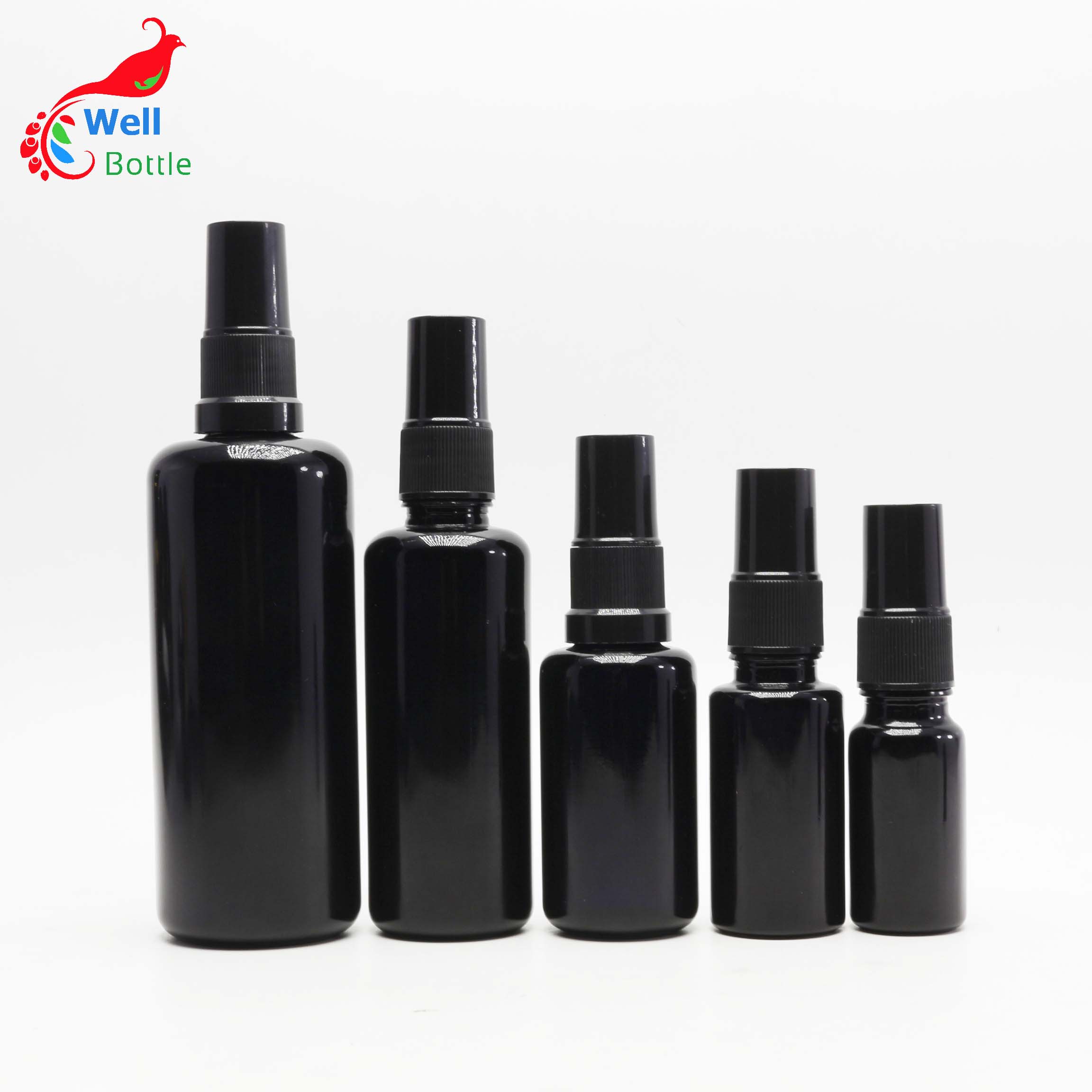 5 10 15 20 30 50 60 100 ml luxury violet glass bottle spray 10ml black glass spray bottle for perfume liquid VB-130AN