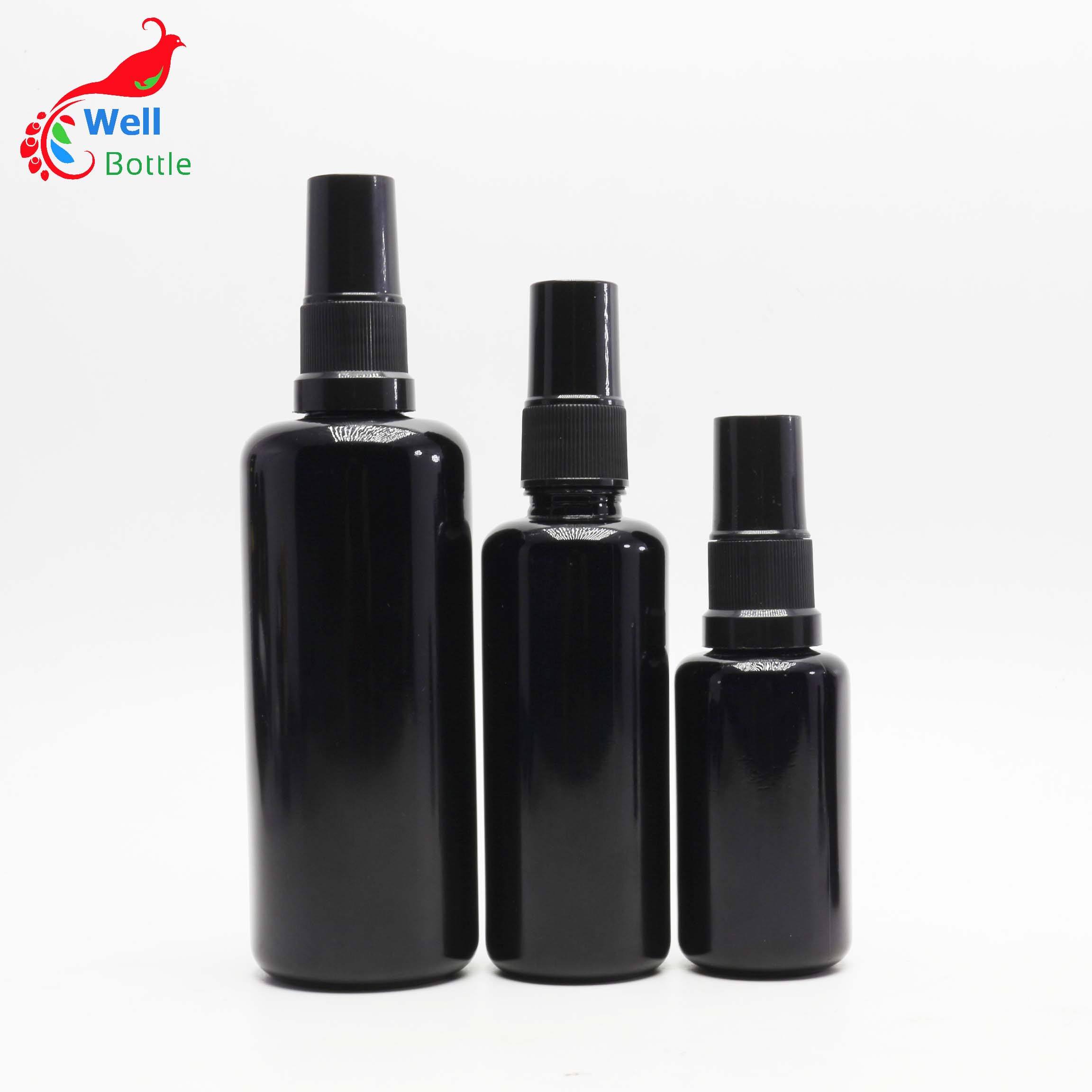 5 10 15 20 30 50 60 100 ml luxury violet glass bottle spray 10ml black glass spray bottle for perfume liquid VB-130AN