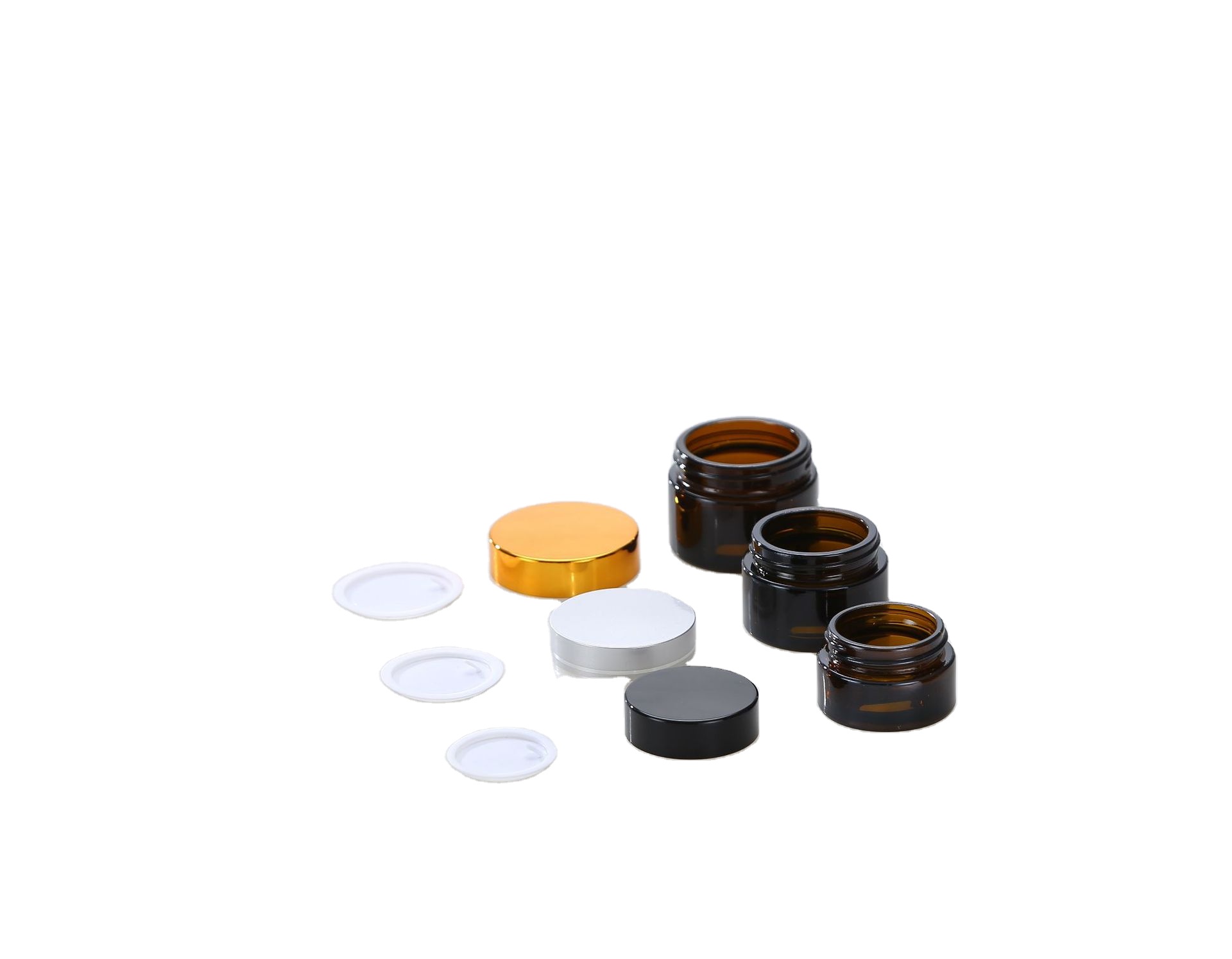 5 10 15 20 30 50g cream clear cosmetic jar glass with aluminum plastic cap