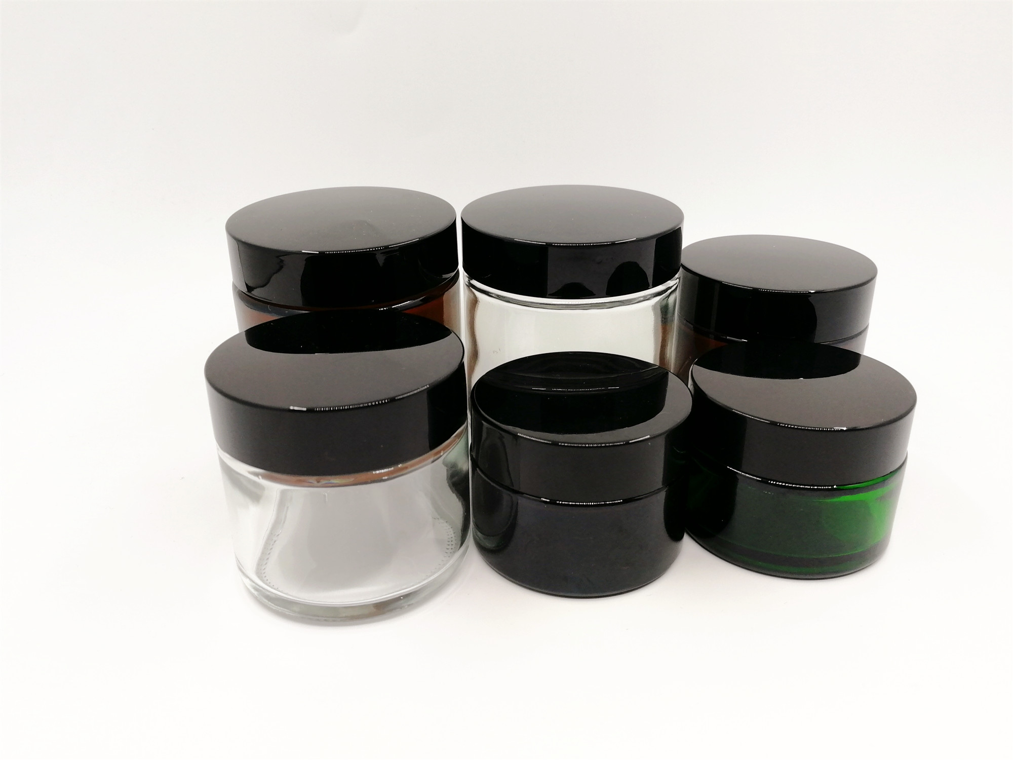 5 10 15 20 30 50g cream clear cosmetic jar glass with aluminum plastic cap