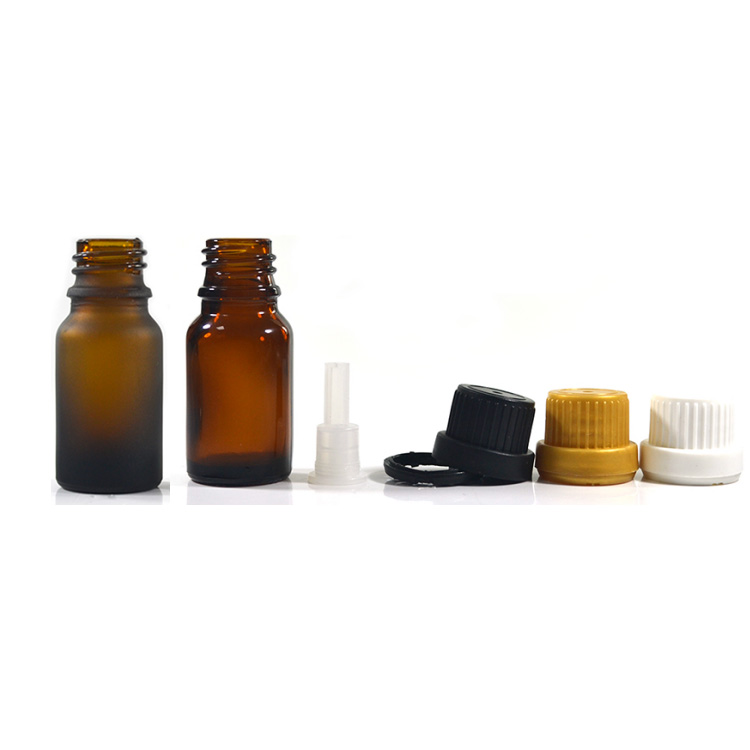 5 10 15 20 30ml 50ml 100ml frostedamber euro dropper essential oil bottle with tamper proof cap dropper and orifice reducer