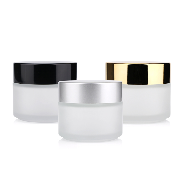 5 10 15 30 50 100 g empty round cosmetic cream containers matte frosted glass jar cosmetic packaging with black cap