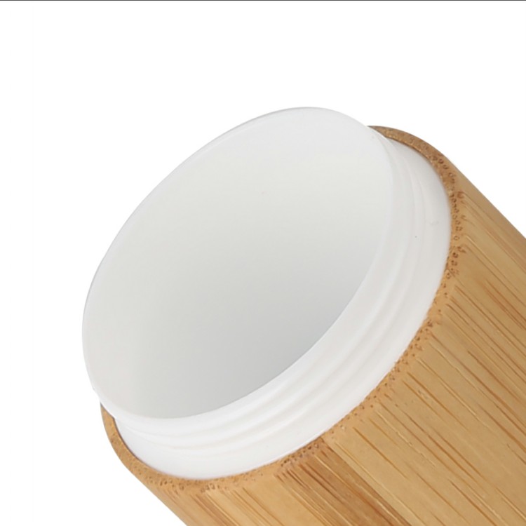 5/10/20/30/50/100/200/250/300/500g Chinese Factory Cosmetic full bamboo jar PP inner logo engraving on lid body