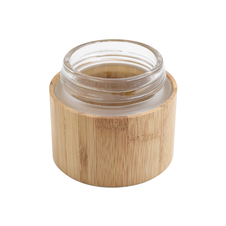5/10/20/30/50/100/200/250/300/500g Cosmetic packing cream full bamboo jar with glass inner