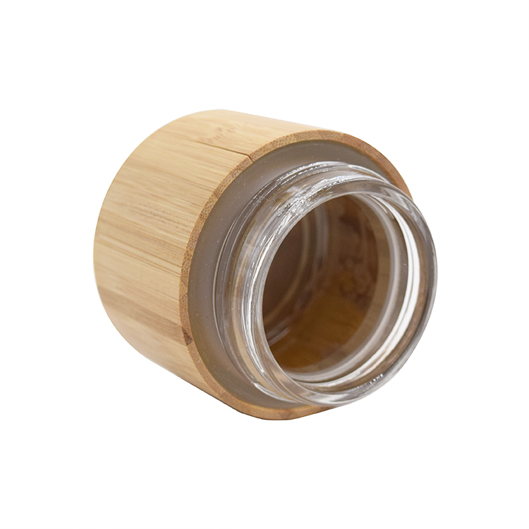 5/10/20/30/50/100/200/250/300/500g Cosmetic packing cream full bamboo jar with glass inner