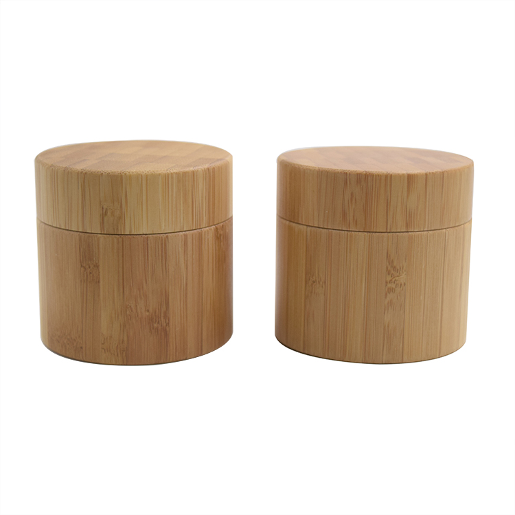 5/10/20/30/50/100/200/250/300/500g Hot sale Full bamboo cover cream plastic jar with wooden lid