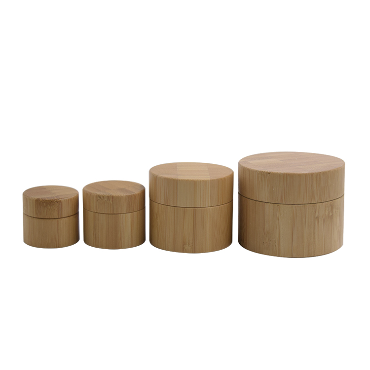 5/10/20/30/50/100/200/250/300/500g Hot sale Full bamboo cover cream plastic jar with wooden lid