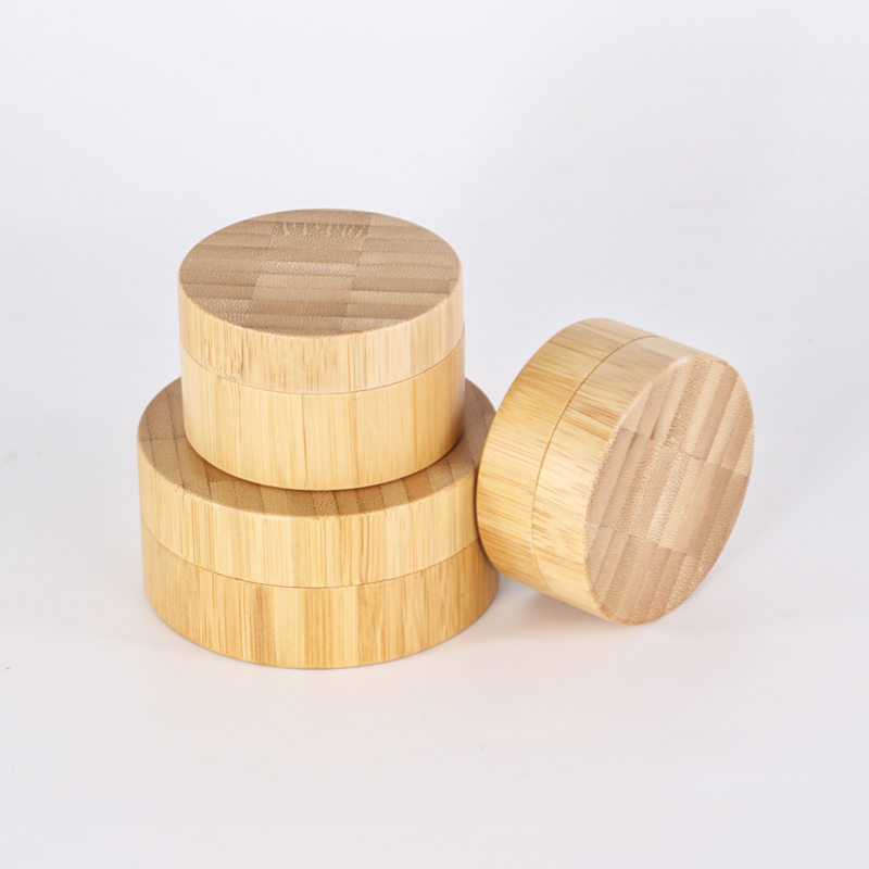 5/10/20/30/50/100/200/250/300/500g Hot sale Full bamboo cover cream plastic jar with wooden lid