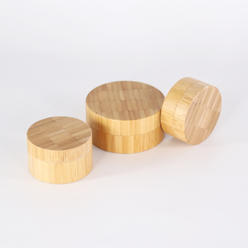 5/10/20/30/50/100/200/250/300/500g Hot sale Full bamboo cover cream plastic jar with wooden lid
